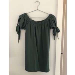 Off the shoulder green tunic from Lulus.